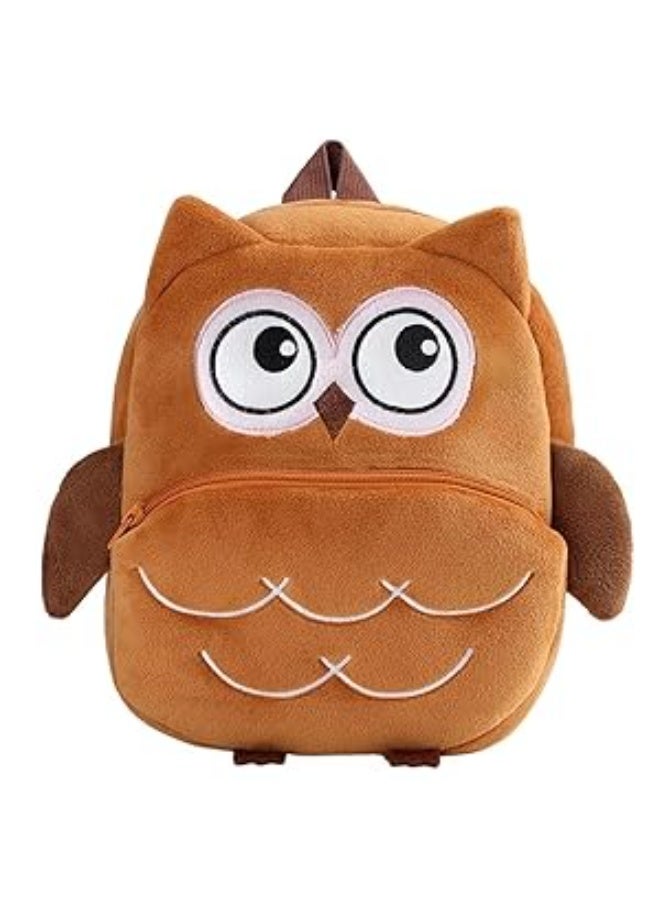 Unisex Kids Animal Backpacks Cute Brown Owl Toddler Light Backpack for Baby Girl Boy Soft Cartoon Plush Mini School Bags Daypack 2-6 Years(Brown owl)
