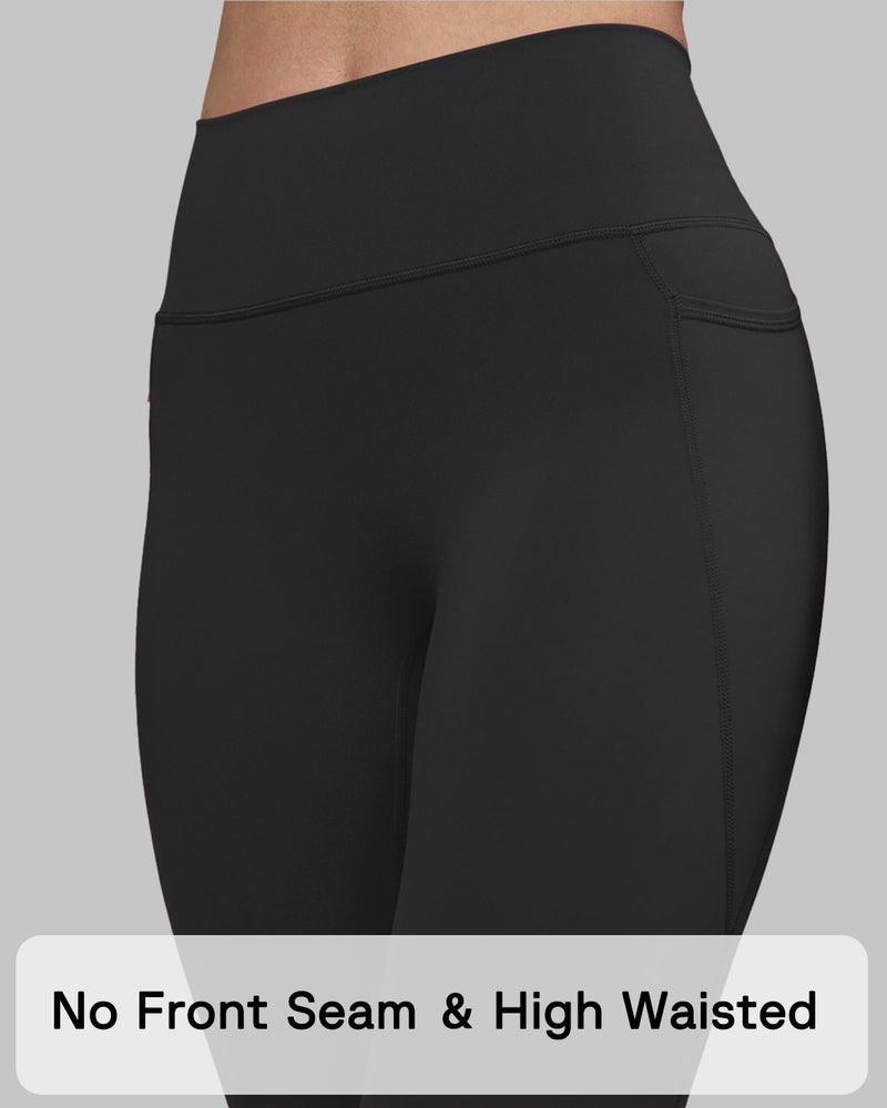 Unthewe Naked-Feel No Front Seam Leggings for Women - High Waisted Buttery Soft Workout Yoga Pants 25"(U805-Black-M) - Image 5