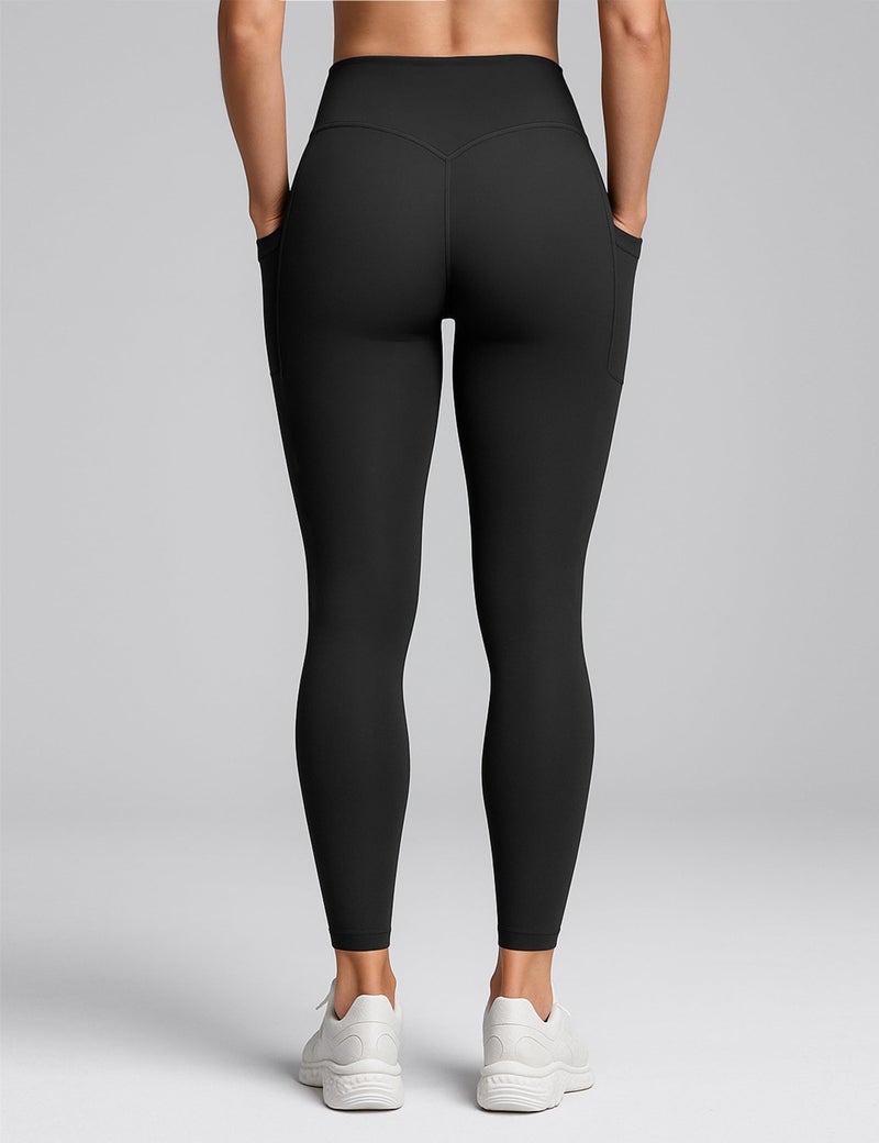 Unthewe Naked-Feel No Front Seam Leggings for Women - High Waisted Buttery Soft Workout Yoga Pants 25"(U805-Black-M) - Image 3