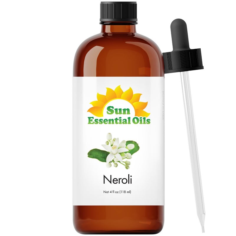 Sun Essential Oils Neroli 4oz Bottle for Humidifier Diffuser Aromatherapy Skin and Hair Care Neroli Oil Aromatherapy Oil