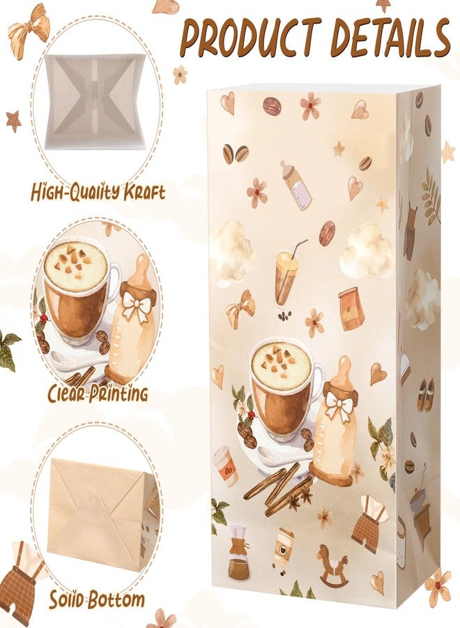 ForraFun 24 Pcs Coffee Gift Bag Bulk a Baby Is Brewing Bag with Stickers Baby Shower Coffee Bean Goodie Latte Birthday Party Favor Decoration for Pregnancy Diaper Gender Reveal Supplies - Image 4