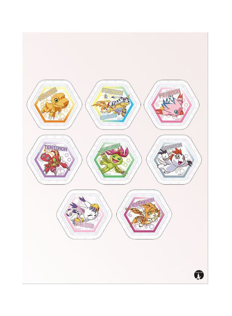 RKN Metal Plate Of The Anime Digimon Poster Multicolour