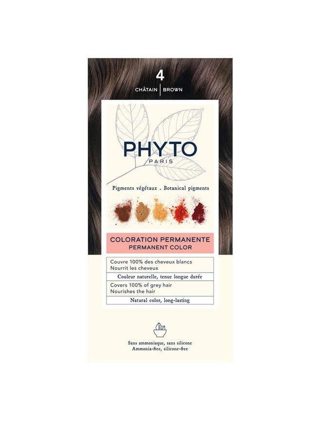 Phyto Phytocolor Permanent Hair Color 4 Brown With Botanical Pigments 100% Grey Hair Coverage Ammoniafree Ppdfree Resorcinfree 0.42 Oz. - Image 2
