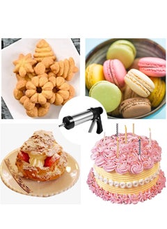 Generic Cookie Press, Baking-Stainless Steel Cookie Press Gun+13 Cookie Discs+8 Icing Nozzles, Spritz Cookie Press Gun Kit for Making and Decorating Cookies  - Image 4