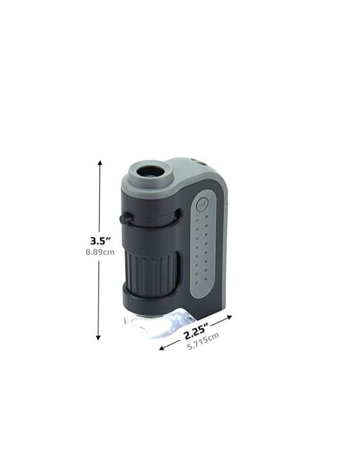 Carson Carson MicroBrite Plus 60x-120x LED Lighted Pocket Microscope, Portable Handheld Microscope for Adults, Mini Microscope for Student Science Lab, STEM Educational Portable Microscope (MM-300)  - Image 2