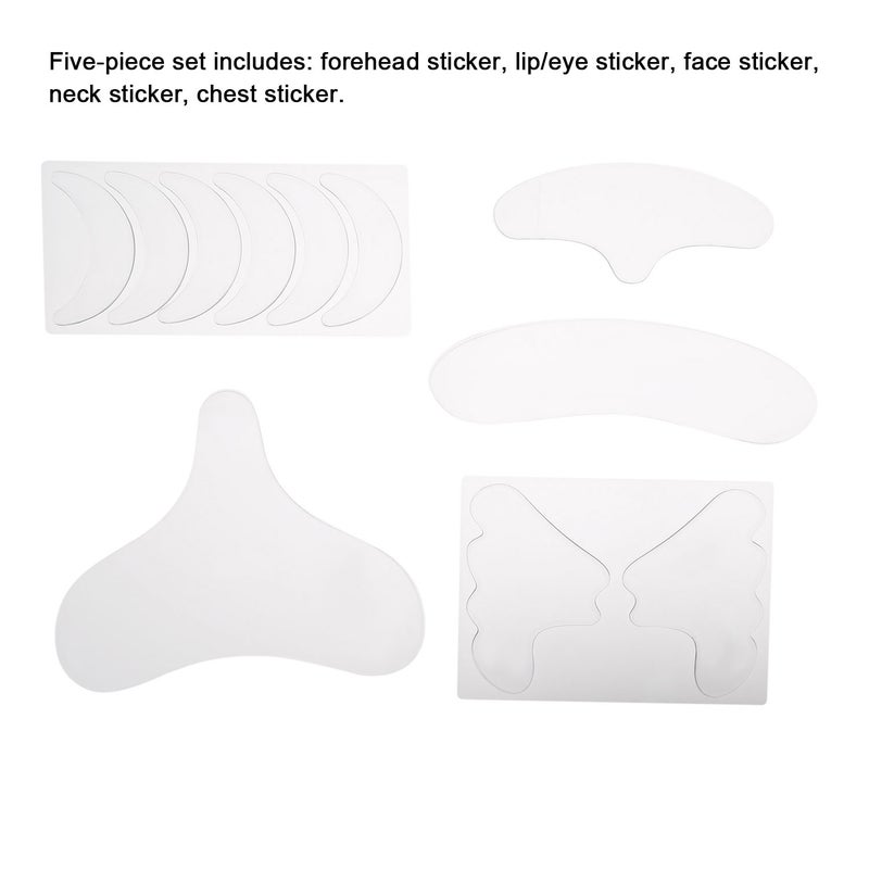 5PCS Reusable Anti Wrinkle Face Pad Silicone Transparent Wrinkle removal sticker Apply to the Face Forehead Lip Fine Lines Forehead Neck Chest - Image 1