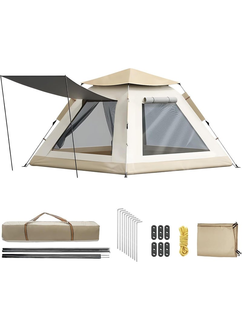 BlueFire 3-5 Person Automatic Pop Up Camping Tent, 60-Second Instant Setup Family Tent with Carry Bag, Waterproof Windproof Double Layer with 2 Doors & Windows for Outdoor Camping, Hiking & Fishing - Image 1