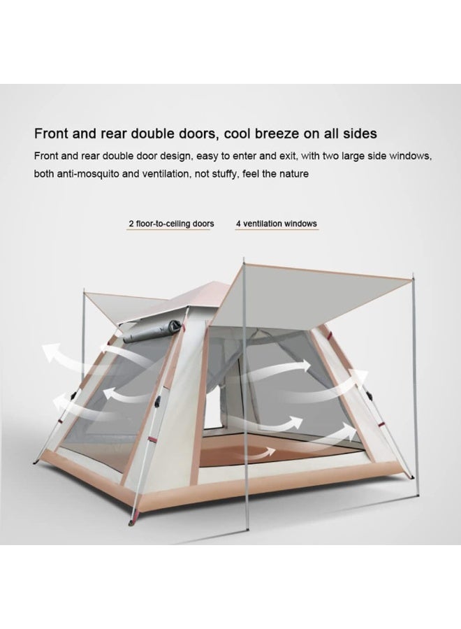 BlueFire 3-5 Person Automatic Pop Up Camping Tent, 60-Second Instant Setup Family Tent with Carry Bag, Waterproof Windproof Double Layer with 2 Doors & Windows for Outdoor Camping, Hiking & Fishing - Image 2