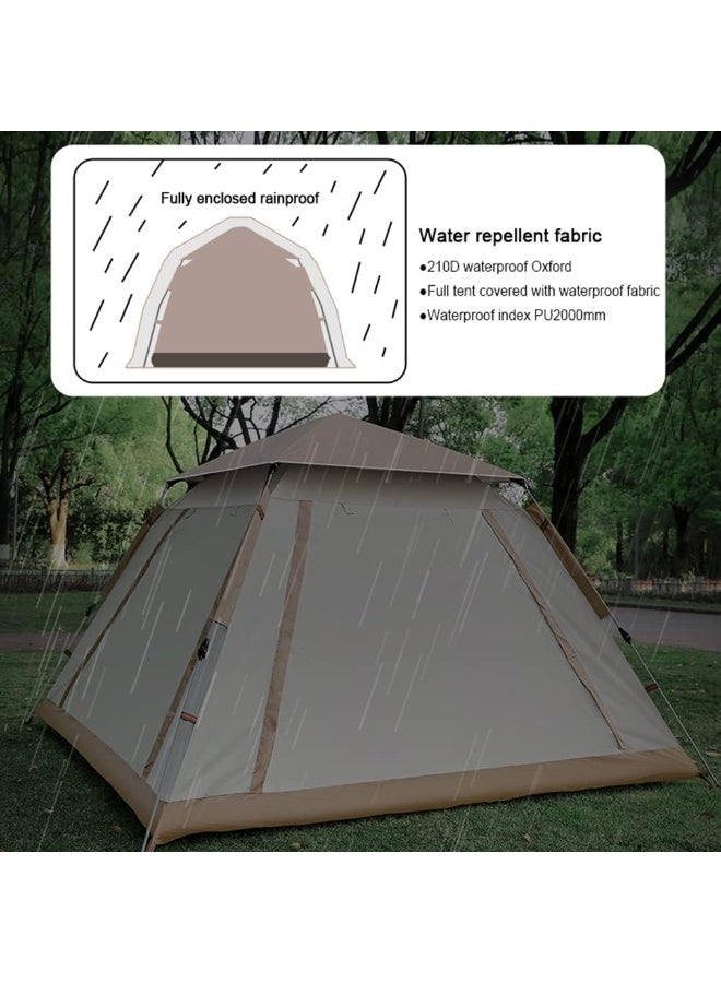 BlueFire 3-5 Person Automatic Pop Up Camping Tent, 60-Second Instant Setup Family Tent with Carry Bag, Waterproof Windproof Double Layer with 2 Doors & Windows for Outdoor Camping, Hiking & Fishing - Image 3