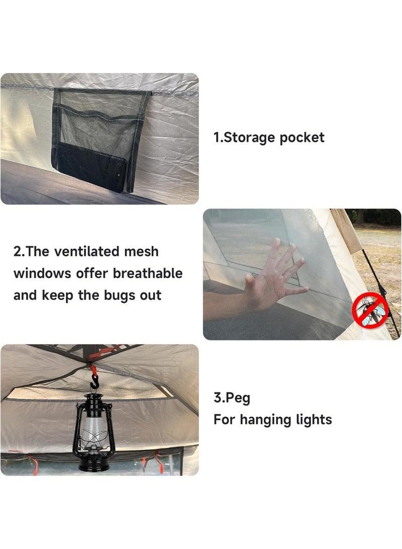 BlueFire 3-5 Person Automatic Pop Up Camping Tent, 60-Second Instant Setup Family Tent with Carry Bag, Waterproof Windproof Double Layer with 2 Doors & Windows for Outdoor Camping, Hiking & Fishing - Image 4