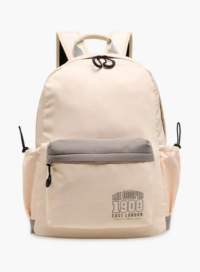 Lee Cooper Printed Backpack with Adjustable Shoulder Straps and Zip Closure - 13x30x41 cm
