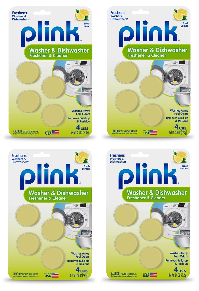 Plink Washer and Dishwasher Freshener Cleaner 4-Pack, 16 Tablets Total, Count - Image 1