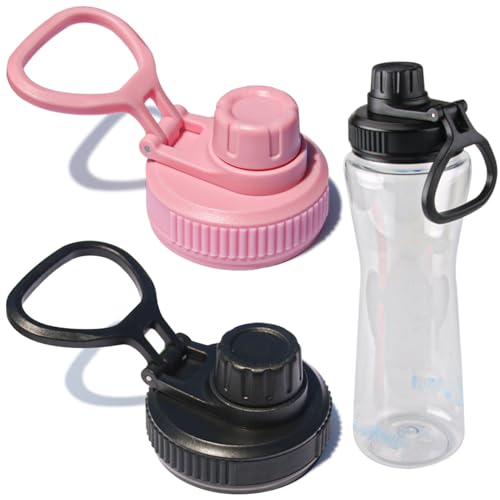 ziHenryDa 2 PCS Lid for Cirkul Bottle, Replacement Lid Applicable to 22oz, 32oz (Black/Pink) - Image 1