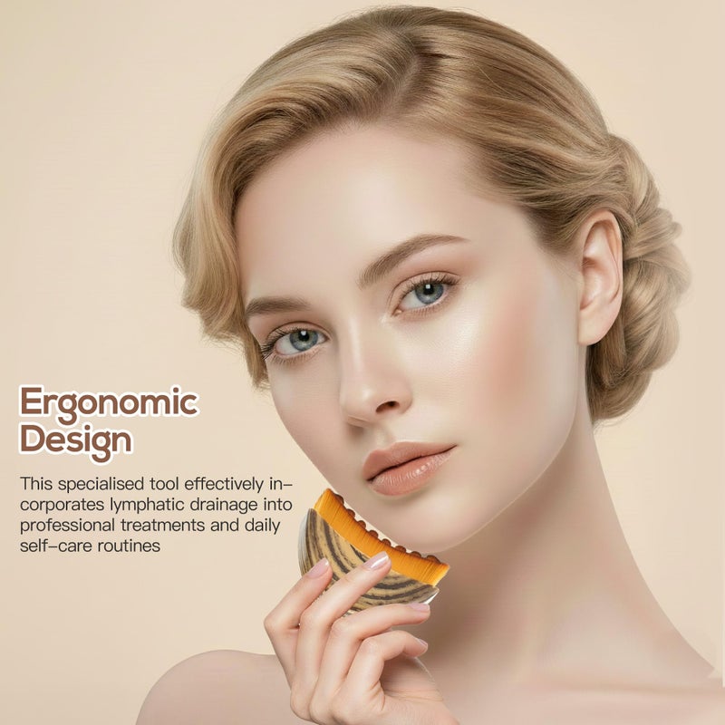 ANUWKS Lymphatic Contour Face Brush for Sculpting & Drainage â€“ Reduces Puffiness, Double Chin, and Enhances Skin Glow & Absorption with Ergonomic Design for Jawline Lift & Face Massage - Image 3