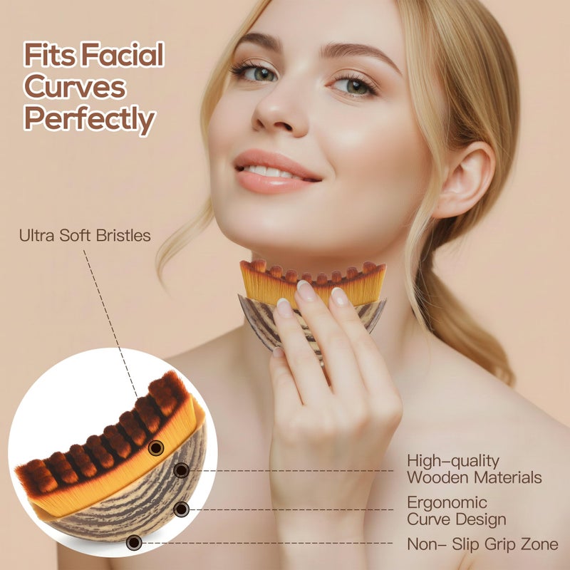 ANUWKS Lymphatic Contour Face Brush for Sculpting & Drainage â€“ Reduces Puffiness, Double Chin, and Enhances Skin Glow & Absorption with Ergonomic Design for Jawline Lift & Face Massage - Image 4