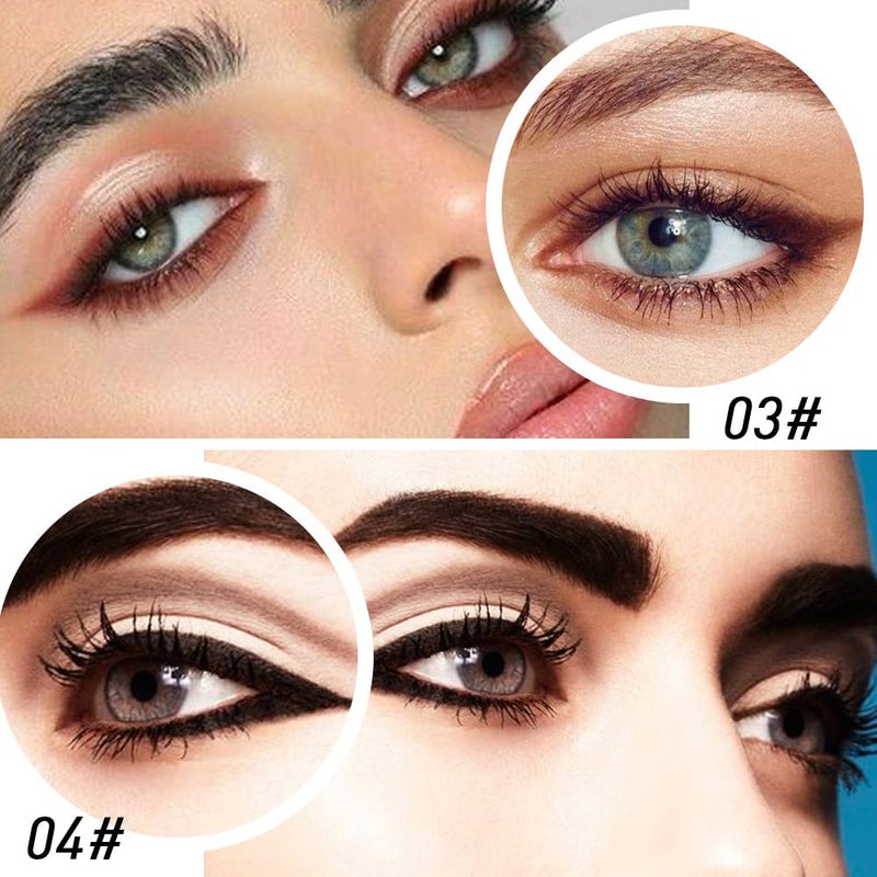 evpct 4Pcs Black Silver Grey Brown Gel Eyeliner Pencil Eye Face Paint Sticks Makeup Set, Natural Black Gel Eyeliner Cream Waterproof Crayon Pencils Applicator Tool - Image 5