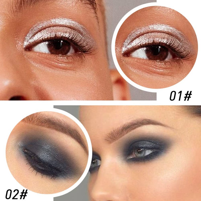 evpct 4Pcs Black Silver Grey Brown Gel Eyeliner Pencil Eye Face Paint Sticks Makeup Set, Natural Black Gel Eyeliner Cream Waterproof Crayon Pencils Applicator Tool - Image 3