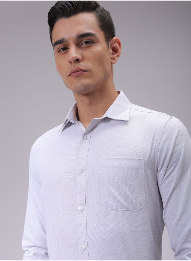 The Indian Garage Co Men Slim Fit Checkered Full Sleeves Cutaway Collar Formal Shirt  - Image 1