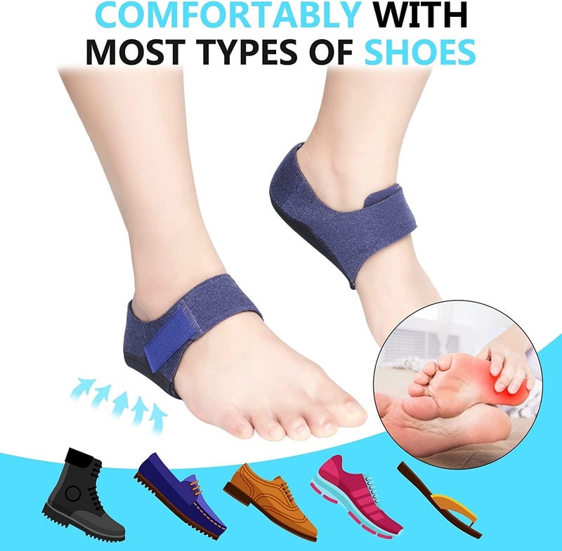 APTODEN Gel Heel cups Silicon Heel Pad for Heel Ankle Pain, Heel Spur Shoe Support Pad for Men and Women Shock Cushion Pad for Heels Cushion Heel Blue (GEL PAD BLUE PAIR) - Image 5
