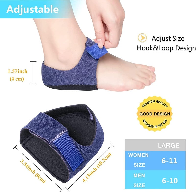 APTODEN Gel Heel cups Silicon Heel Pad for Heel Ankle Pain, Heel Spur Shoe Support Pad for Men and Women Shock Cushion Pad for Heels Cushion Heel Blue (GEL PAD BLUE PAIR) - Image 3