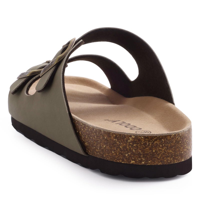 ODOLY Unisex Cork Footbed Slide Sandal, Arch Support Summer Outdoor Sandals with Adjustable Buckle for Women and Men, Oliver Brown, 39 (8-8.5 Women/6.5-7 Men) - Image 4