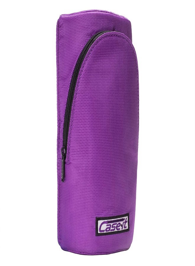 Case it Case-it Magnetic Stand Up Pouch, Stand up Pencil Case, Large Capacity Pencil Pouch, Zipper Phone Holder, Mobile Phone Bracket, Stationery Organizer, Storage Makeup Pouch, PLP-167, Purple - Image 1