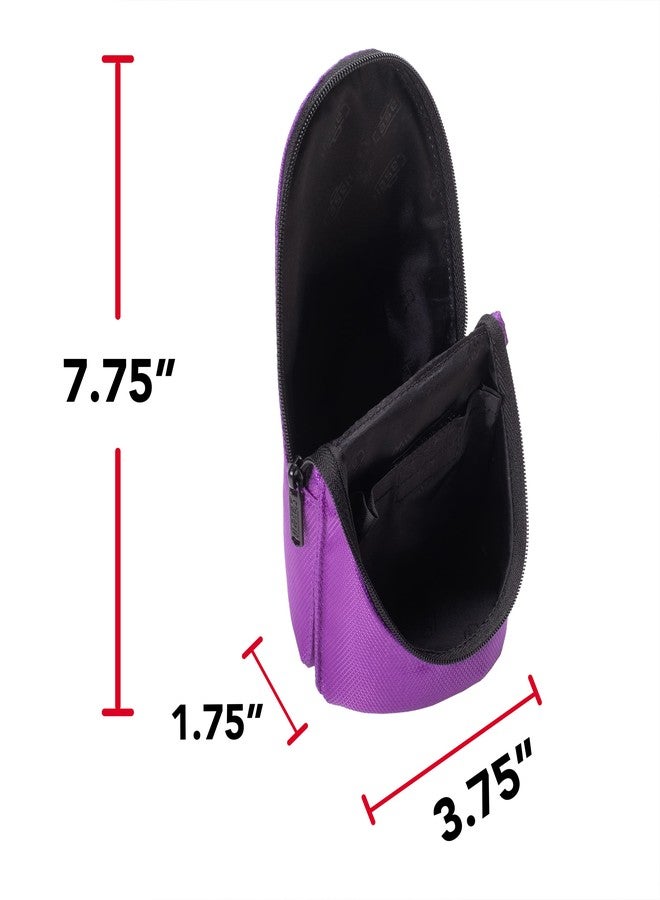 Case it Case-it Magnetic Stand Up Pouch, Stand up Pencil Case, Large Capacity Pencil Pouch, Zipper Phone Holder, Mobile Phone Bracket, Stationery Organizer, Storage Makeup Pouch, PLP-167, Purple - Image 3