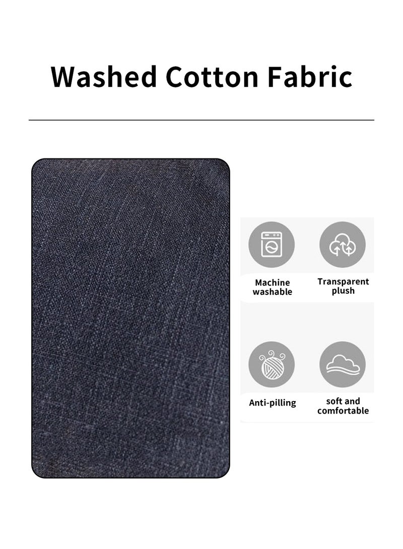 LEOKOR Set of 2 Cushion Case, 45*45CM Decorative Linen Fringe Throw Pillow Covers, Cozy Boho Farmhouse Cushion Cover with Tassels, Soft Pillowcase for Chair Couch Sofa Bed Bedroom Home Decor, Blue - Image 4