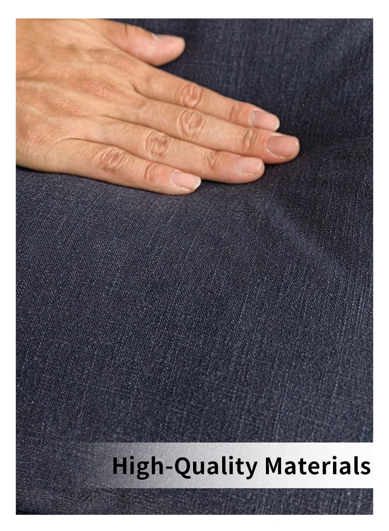 LEOKOR Set of 2 Cushion Case, 45*45CM Decorative Linen Fringe Throw Pillow Covers, Cozy Boho Farmhouse Cushion Cover with Tassels, Soft Pillowcase for Chair Couch Sofa Bed Bedroom Home Decor, Blue - Image 2