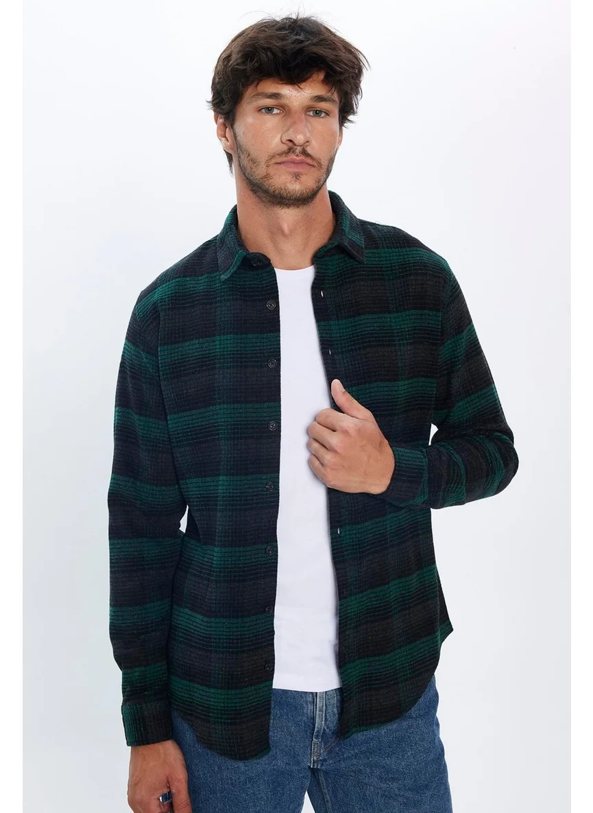 Tudors Men's Slim Fit Slim Fit Lumberjack Plaid Winter Shirt