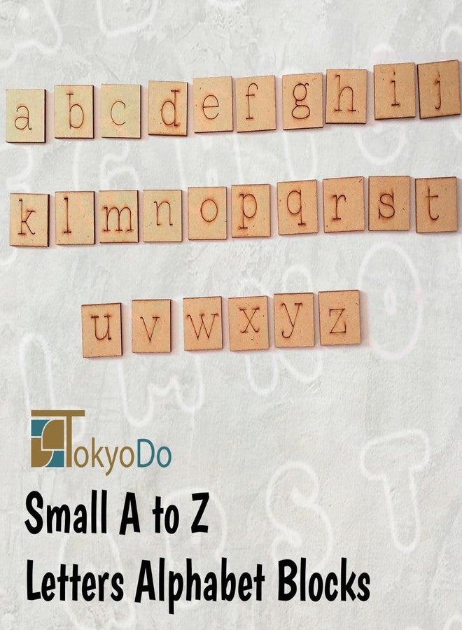 TOKYODO DIY Wooden Letter Blocks Craft Kit - 3 Sets of 1-Inch Lowercase Alphabet Squares a-z | Montessori Educational Craft & Learning Toy for Toddlers & Preschoolers - Image 2