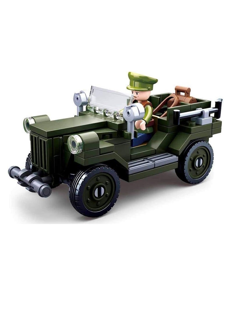 Sluban - Sluban - WWII Army Allied Field Jeep Bricks Set 112 Pieces - M38-B0682 - Image 1