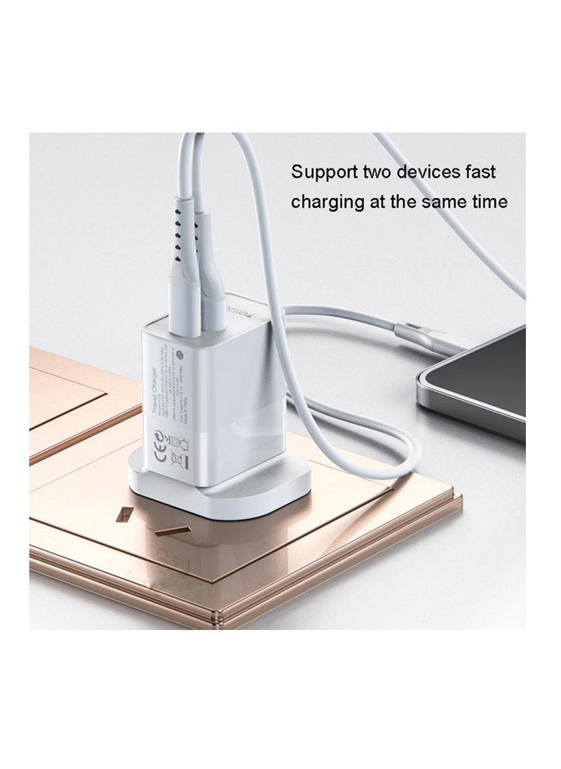 يسيدو يسيدو – شاحن حائط YC31 سريع ثنائي المنافذ مع منافذ PD و USB – أبيض  - Image 2