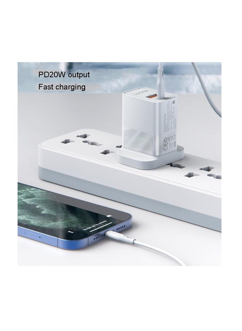 يسيدو يسيدو – شاحن حائط YC31 سريع ثنائي المنافذ مع منافذ PD و USB – أبيض  - Image 3