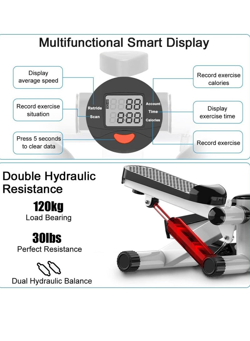 Generic Mini Fitness Twist Stepper Electronic Display Home Exercise Equipment with Resistance Bands Portable Fitness Tools  - Image 4