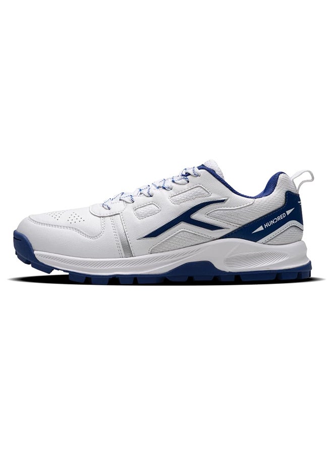 Hundred HyperTurf Cricket Shoes | TerraSpike Rubber Studs | Embedded Support Plate for Stability | Lightweight & Durable | Ideal for Turf, Ground & Hard Surfaces (White/Navy ; UK 7) - Image 1