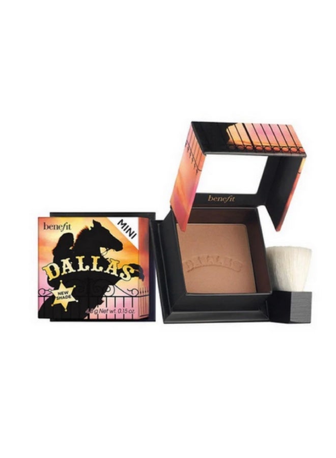Benefit Dallas Rosy Bronze Mini Blush - Natural Rosy Bronze Finish with Mirror & Brush - 4.5g - Image 1