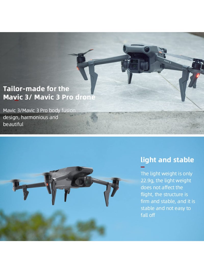 Foldable Landing Gear & Extended Leg Support for DJI Mavic 3 Series - Enhance Stability & Performance (Black) - Image 3