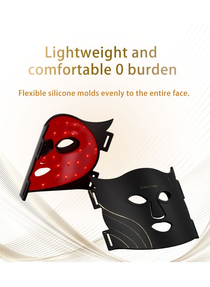 Red Light Therapy for Face, 3 Modes Portable LED Mask Light Therapy with Remote Control, Near Infrared 850 Red Light Mask with Timing Function, LED Light Therapy at Home 180 LED Beads - Image 5