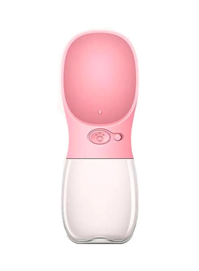 NIBEMINENT Portable Pet Water Bottle Pink/Clear 350ml - Image 1