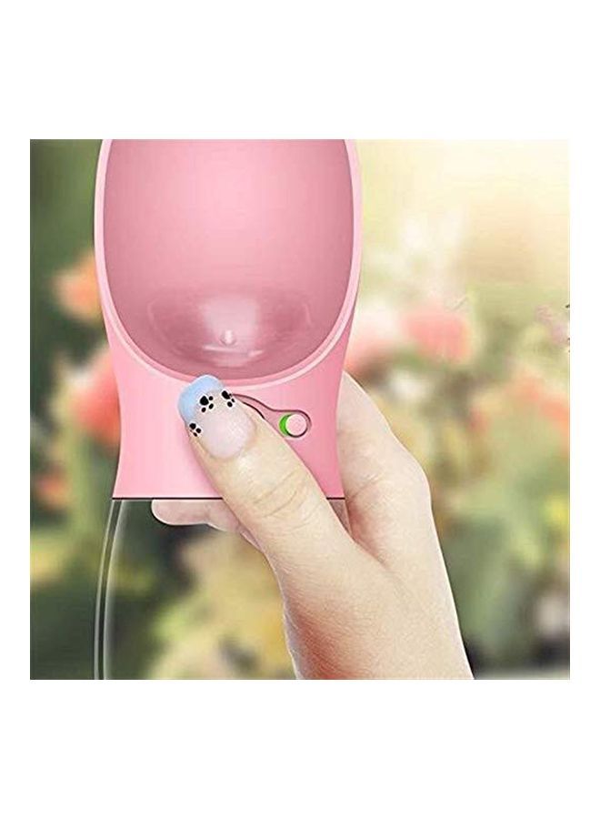 NIBEMINENT Portable Pet Water Bottle Pink/Clear 350ml - Image 3