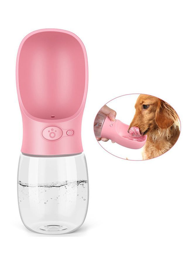 NIBEMINENT Portable Pet Water Bottle Pink/Clear 350ml - Image 2