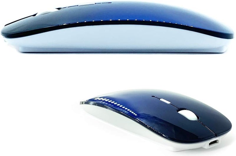 KLO Rechargeable Bluetooth Mouse for MacBook/MacBook air/Pro/iPad, Wireless Mouse for Laptop/Notebook/pc/iPad/Chromebook (BT/A Royal Blue) - Image 1