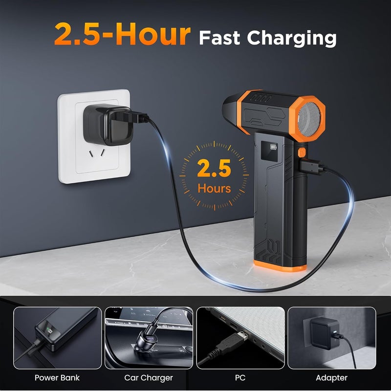 ONEWAY Compressed Air Duster - 150000RPM Rechargeable Cordless Air Blower with LED Light - Image 5