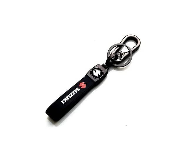Mistazzo Suzuki Leather Strap Keychain Keyring For Cars And Bike Black Color (Suzuki Big Strap) - Image 4