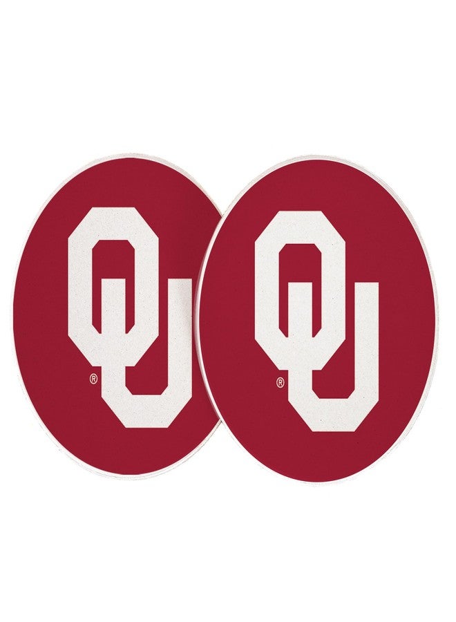 Desert Cactus The University of Oklahoma Car Accessories OU Sooners Absorbent Sandstone Cup Coasters Licensed Product Set of 2 (Design A) - Image 2