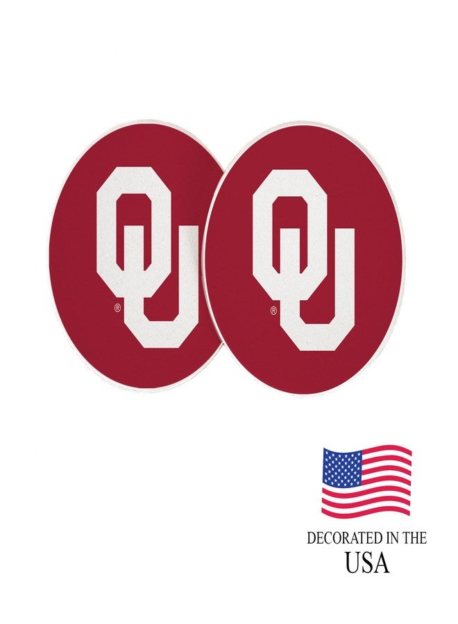 Desert Cactus The University of Oklahoma Car Accessories OU Sooners Absorbent Sandstone Cup Coasters Licensed Product Set of 2 (Design A) - Image 5