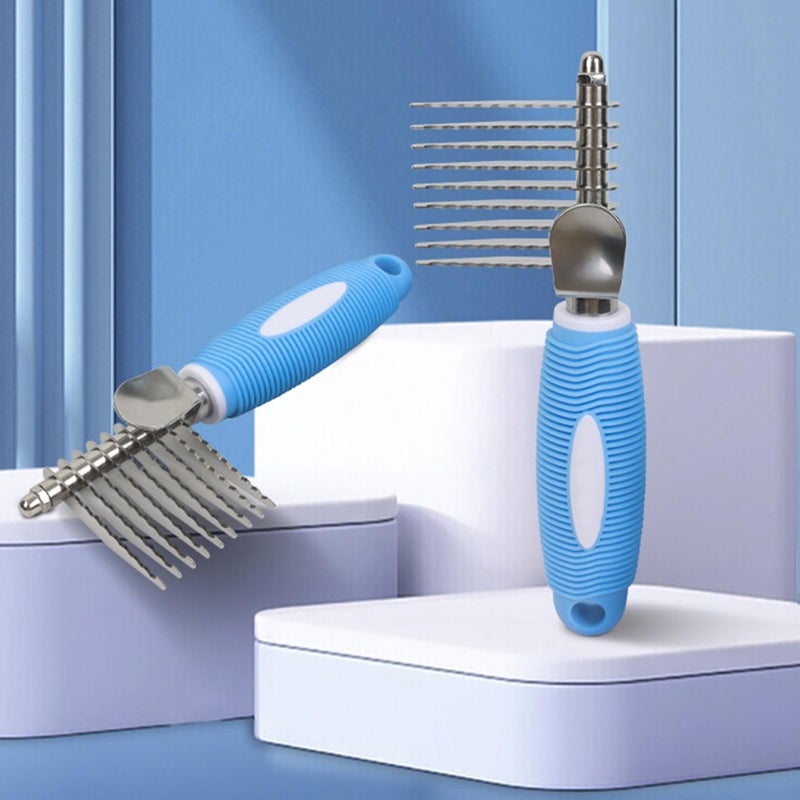 Ergonomic Metal Undercoat Deshedder Brush For Dog Cat Pet Hair Removal - Image 4