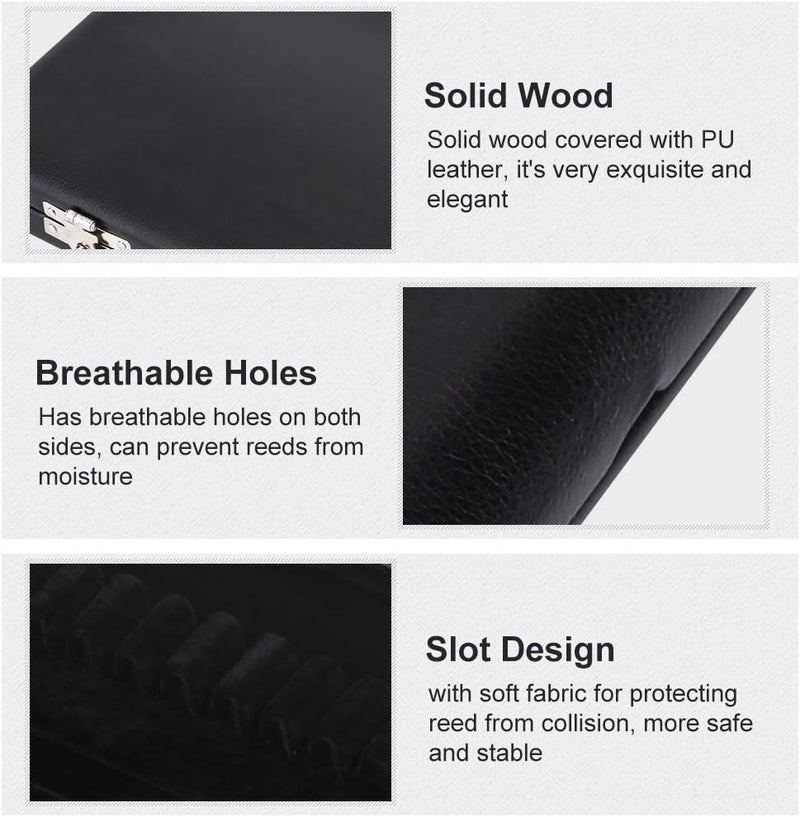 Fockety Wooden Oboe Case Storage Case Exquisite Cover Case Holder Oboe Case Oboe Accessory Solid Oboe Reeds Case for 10/12/20pcs Oboe Reeds(20 sticks) - Image 5