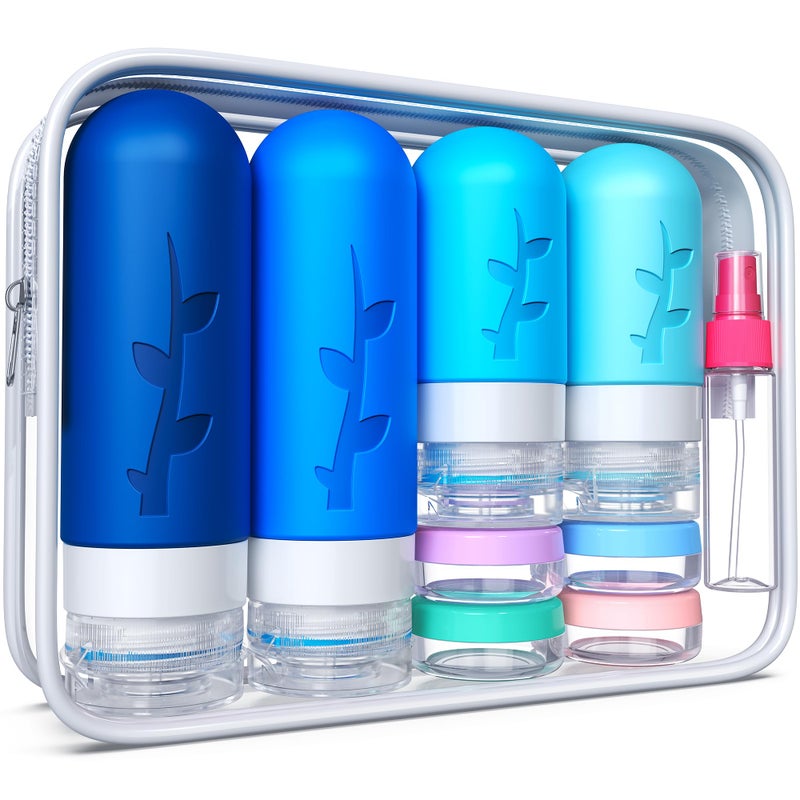 Tocelffe 18pack Travel Bottles for Toiletries,TSA Approved Silicone Travel Containers jar for Toiletries,Leak Proof Refillable Liqus Shampoo And Conditioner Essentials toiletry - Image 1